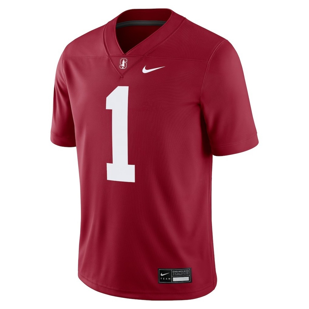 Nike® (Men's MEDIUM) Stanford Cardinals #1 Game Jersey in Cardinal Red - Picture 2 of 4